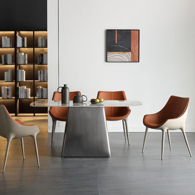 Contemporary Style Dining Side Chair Kitchen Arm Side Chairs with Metal Legs