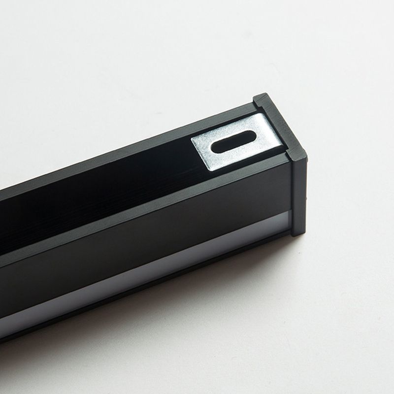 Modern Metal Wall Sconce Linear Shape Vanity Lamp with Plastic Shade for Bathroom