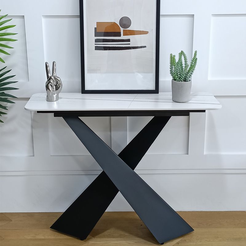 15" Wide Contemporary Console Table Stone Rectangle Console Accent Table