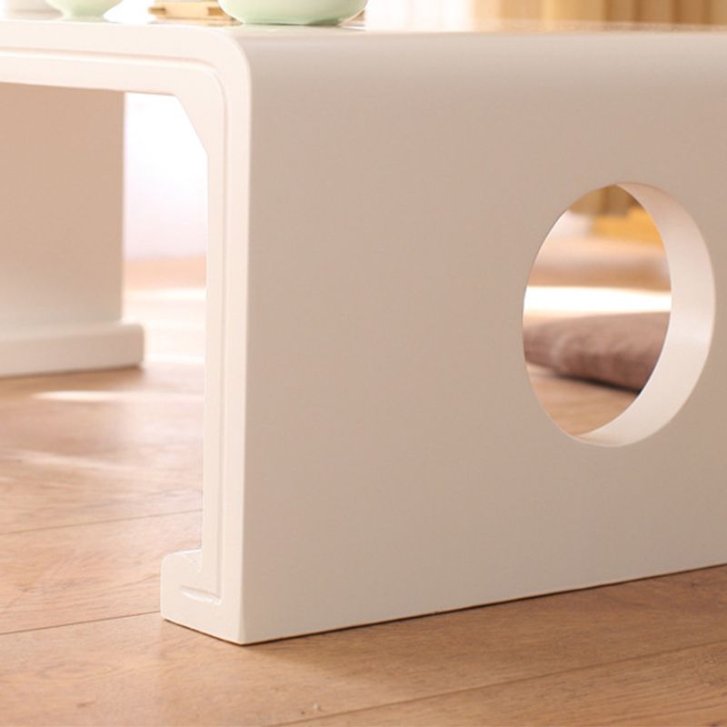 Rectangle Solid Wood Coffee Table with Sled Base Cocktail Table