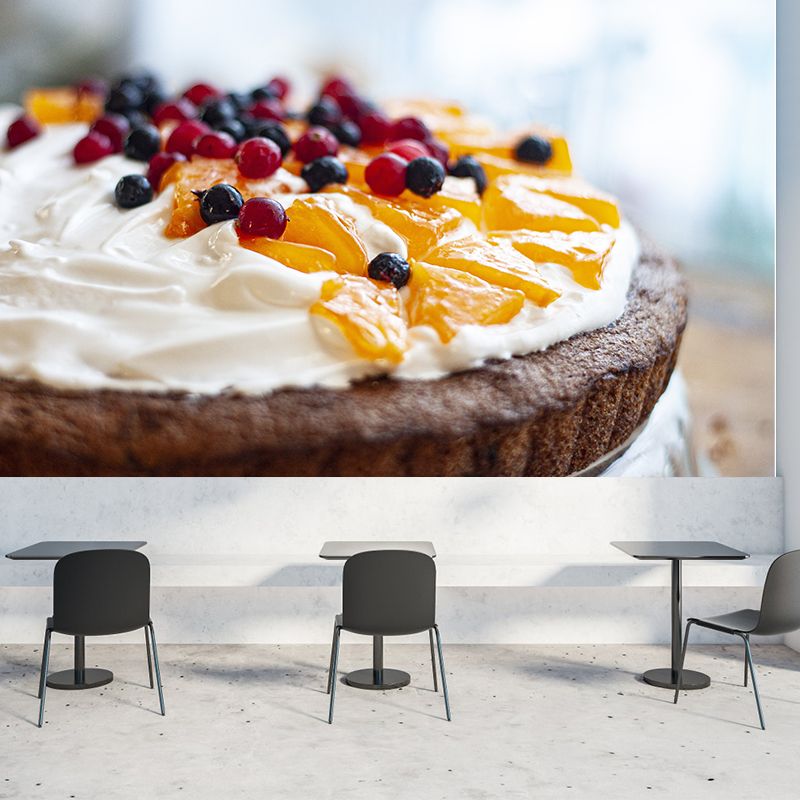 Sweet Fruit Cake Mural Wallpaper for Cake Shop Wall Decor, Made to Measure