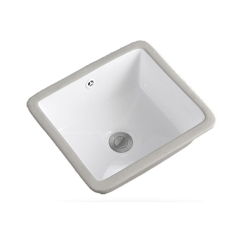 Undermount Bathroom Sink Square Overflow Drain Assemble Sink with Faucet