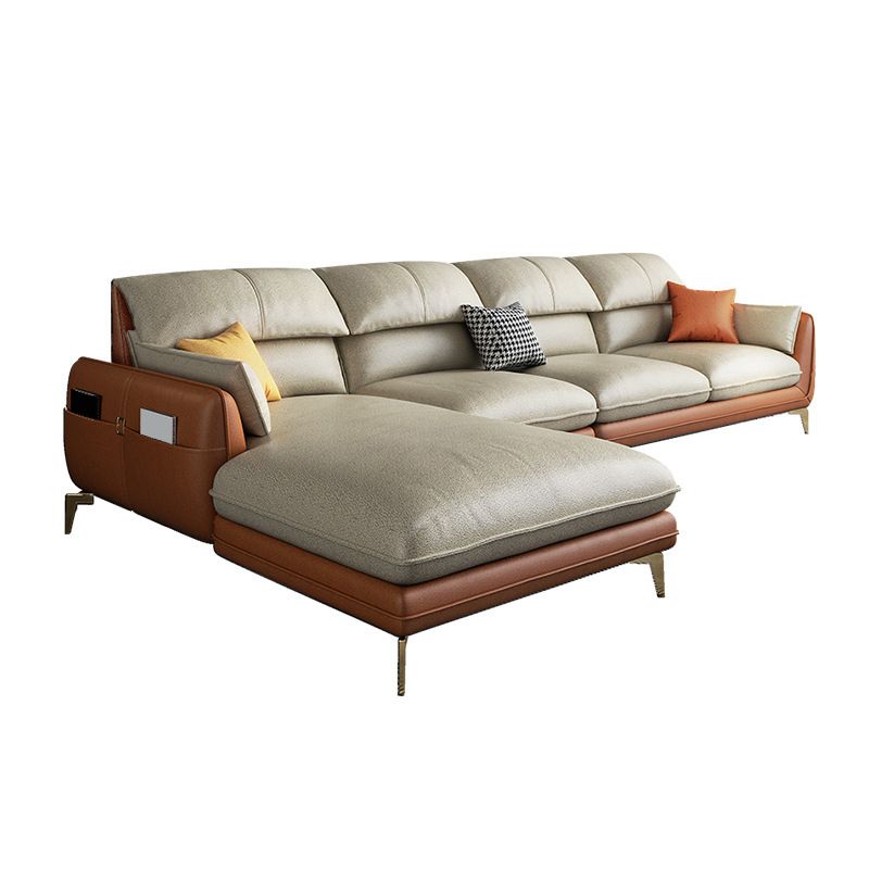 Contemporary 4-Seater with Storage and Pillow Back for Living Room