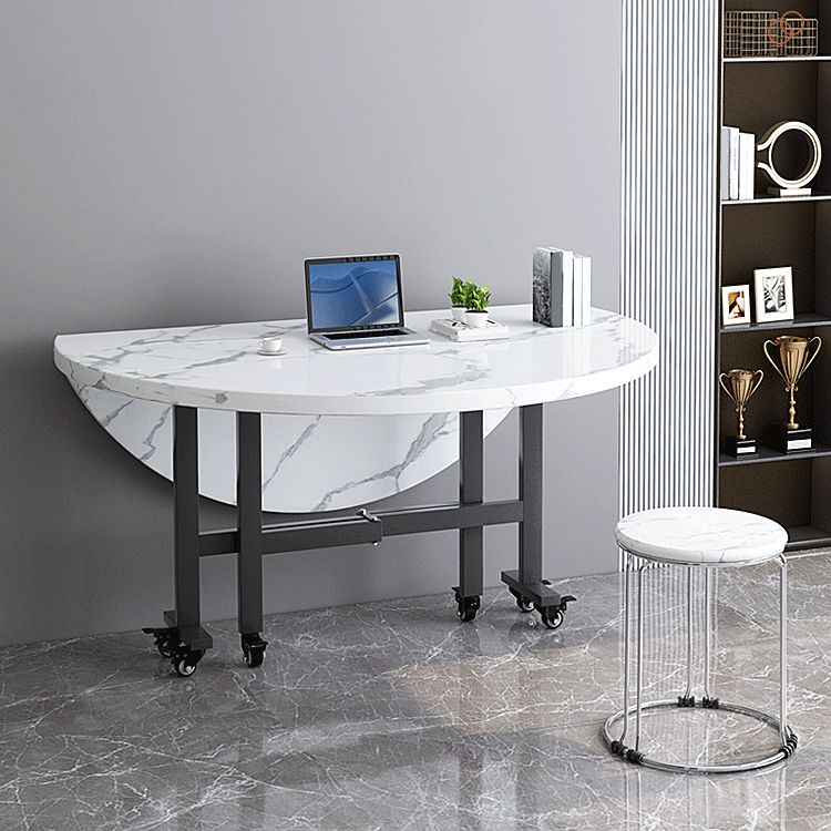 Modern Round Easy Folding Wooden Dining Table with Double Drop Leaf