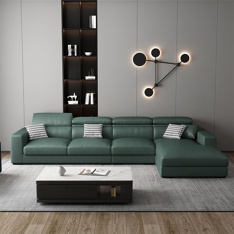 L-Shape Sectional Cushion Back Adjustable Head Pillow Sectional