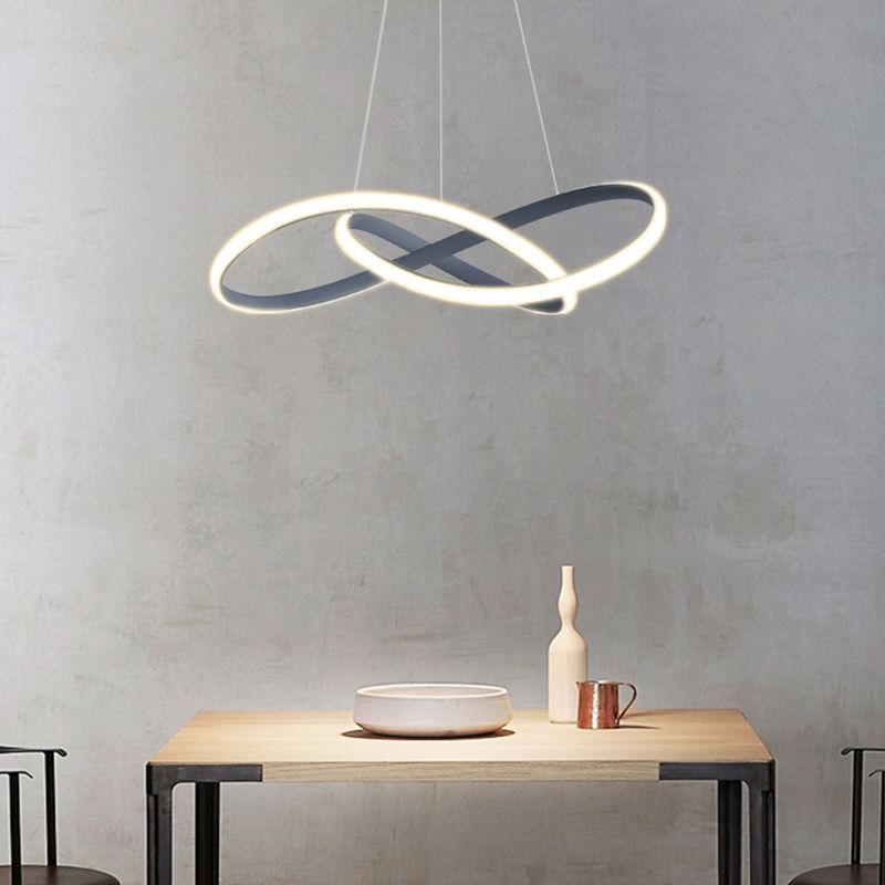 Linear Shape Chandelier Lamp Modern Single Light LED Hanging Light for Bedroom