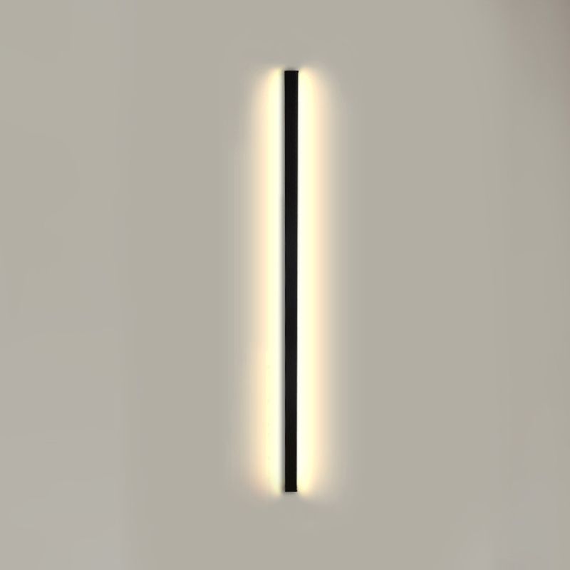 Sombra lineal Maledina de metal Distone moderno de estilo 1 luces de montaje de pared lámpara en negro