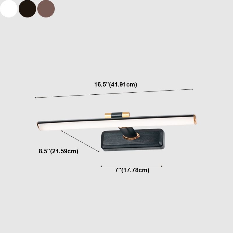 Linear Shape Metal Sconce Light Modern Style 1-Light Mirror Wall Mounted Lighting
