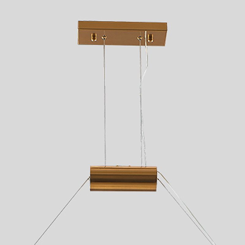 Modern Simple Glass Island Pendant 1 Light Island Light in Gold for Restaurant