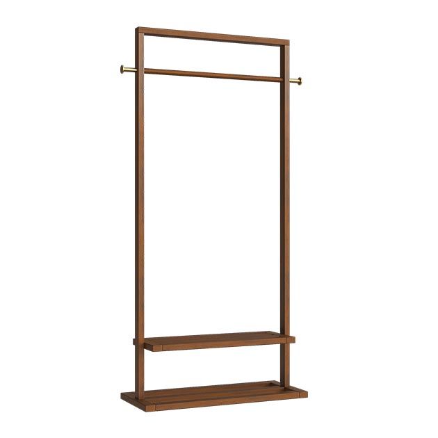 Contemporary Bedroom Armoire Solid Wood Storage Cabinet with Shelves