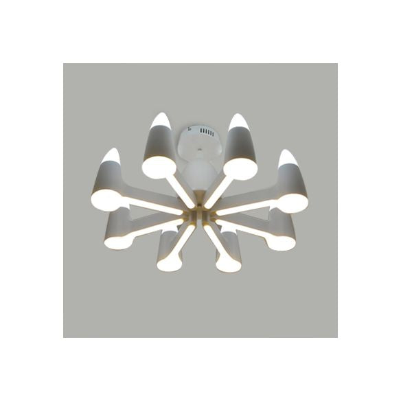 Kit de lámpara colgante cónica blanca Nordic 3/6/8 Luces de lámpara de metal Luz colgante para sala de estar