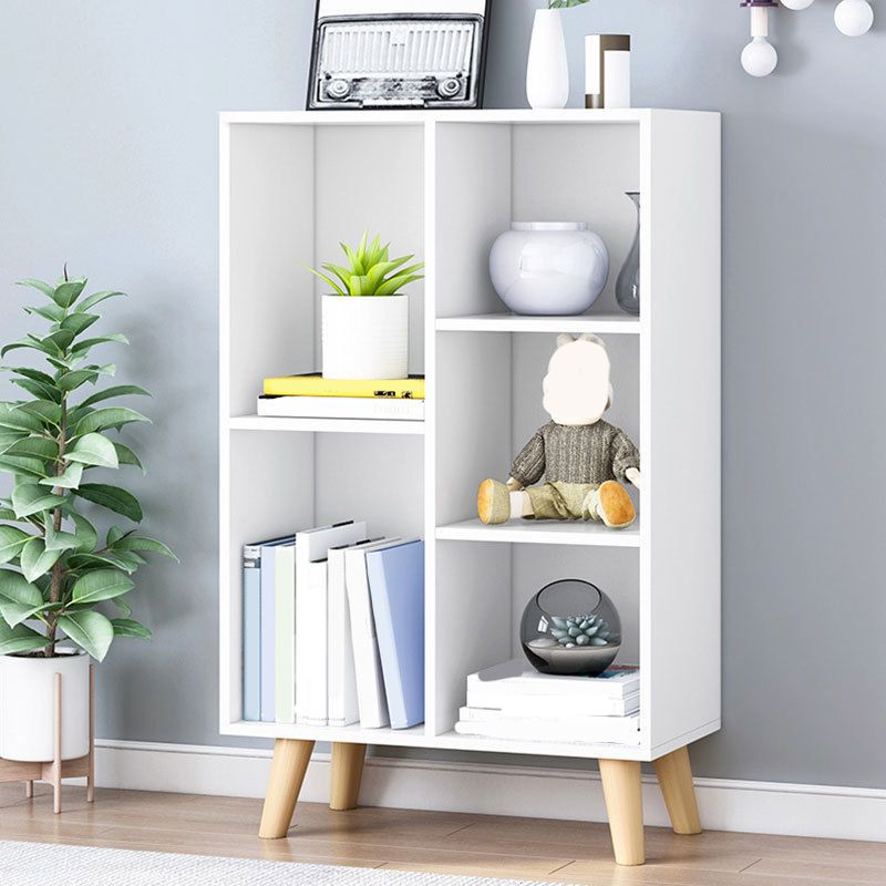 Closed Back Engineered Wood Shelf Bookcase Contemporary Bookshelf for Study Room