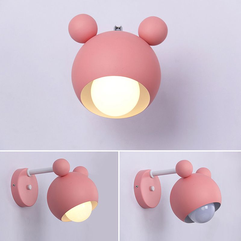 Nordic Modern Simple Children Style Panda Macaron Bedroom Wall Lamp