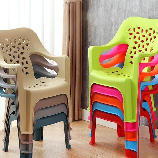 Sillón de comedor moderno interior Sillas de comedor de plástico caseras apilables