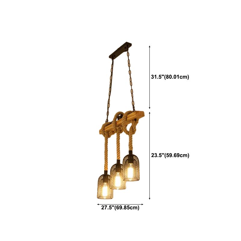 Industrial Wooden Island Light Household Hanging Lighting Fixture