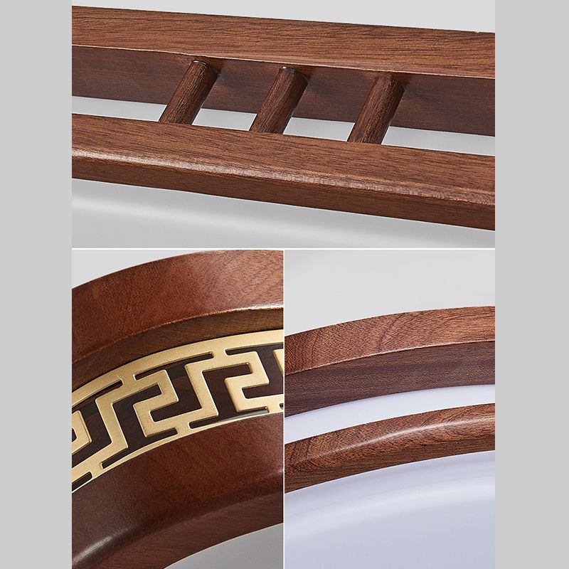 Minimalist Wood Flush Mount 1-Light LED Flush Mount Ceiling Light for Living Room