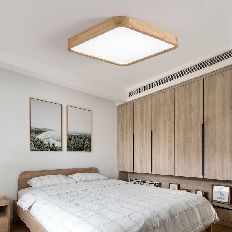 Plafonnier en bois monté sur plafonnier moderne pour salon