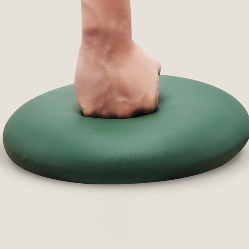 Faux Leather Mildew Resistant Ottoman Round Glam Solid Standard Ottoman