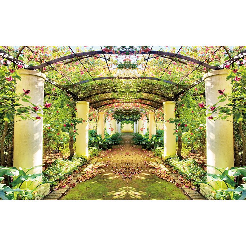3D Visual Garden Pathway Mural Novelty Stain Resistant Living Room Wall Art, Custom Size Available