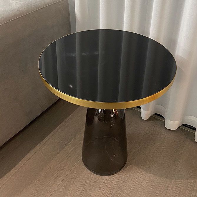 21.26" Tall Mid-century Style Side End Table Glass Pedestal Round Sofa Side Accent Table