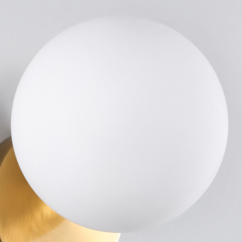 Ball Shade Glass Wall Sconce Modern Style Single Light Wall Mounted Light in Brass