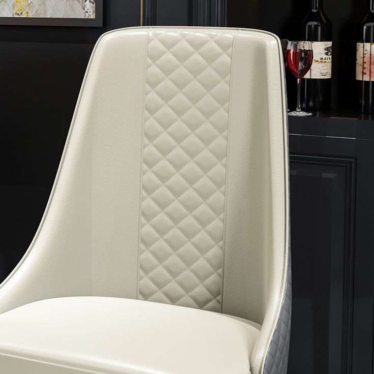 Silla lateral curvada de cuero contemporánea Sillas Parsons con acabado mate