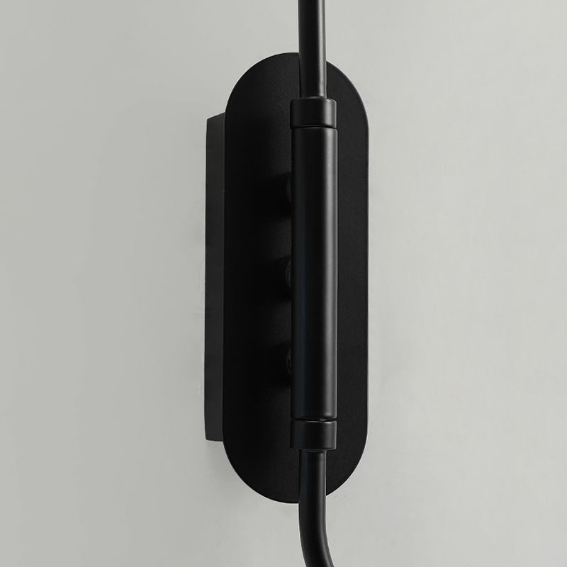 Black Modern Wall Sconce Geometric Shape Wall Light with Metal Shade for Living Room