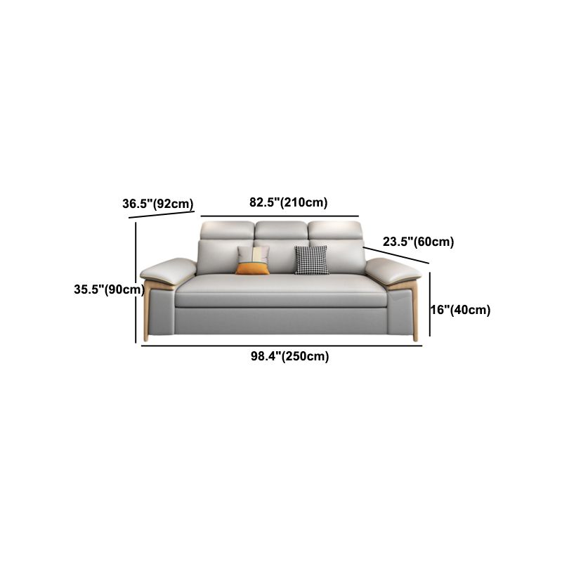 Faux Leather Stain Resistant Contemporary Bed Settee in Gray