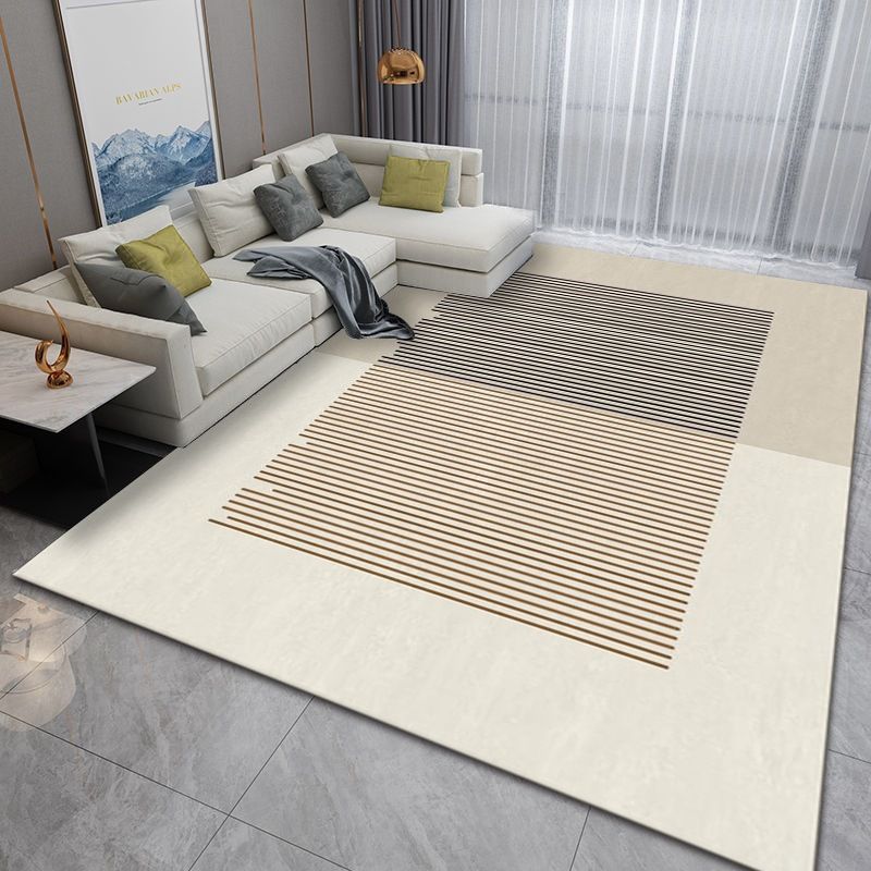 Chic Geometric Pattern Rug Black Modern Carpet Anti-Slip Washable Area Rug for Home Decor