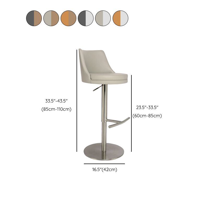 Modern Style Rotatable Backrest Counter Stool with Leather Cushion