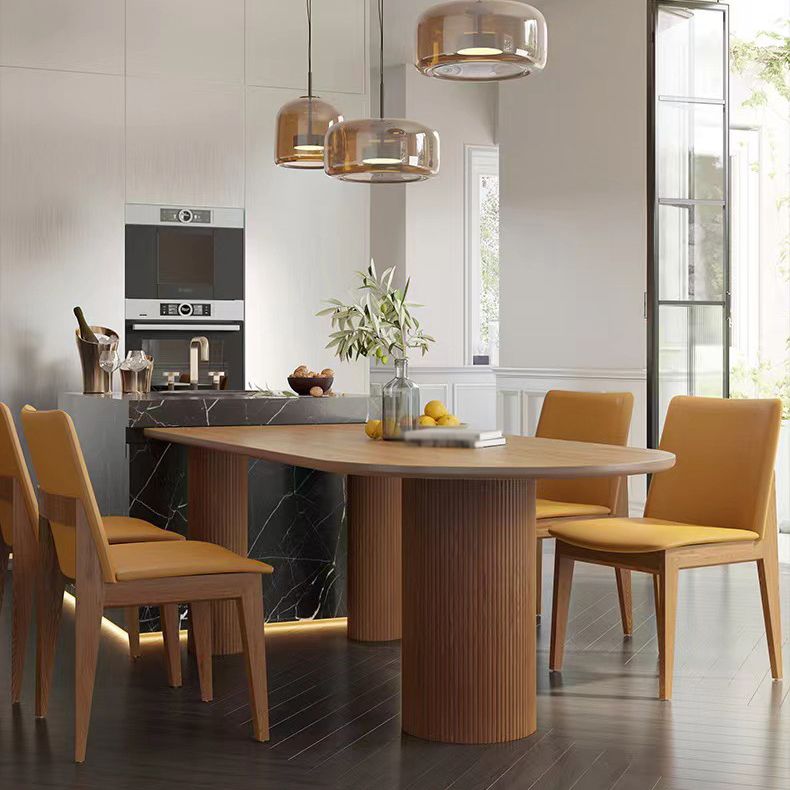 Mesa contemporánea de madera maciza de forma libre, mesa superior de madera de pino para comedor