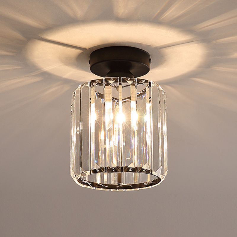 Crystal Geometric Flush Mount Light Modern Style 1 Light Flush Ceiling Light Fixtures