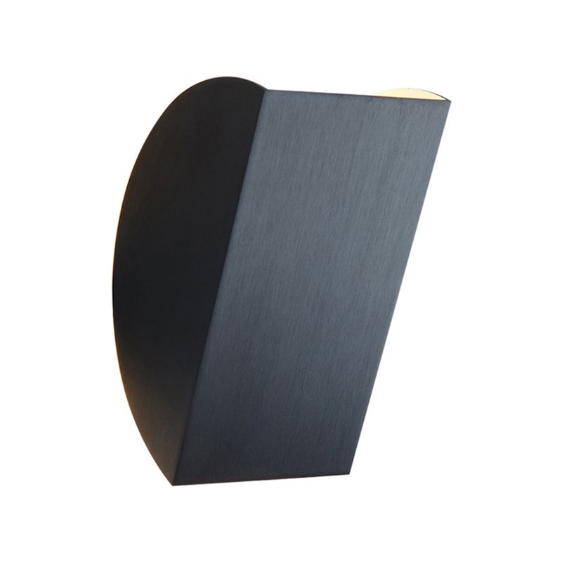 Luz de pared plegada aplique con tono semicírculo de aluminio moderno 1 luz de montaje de pared negro/dorado claro