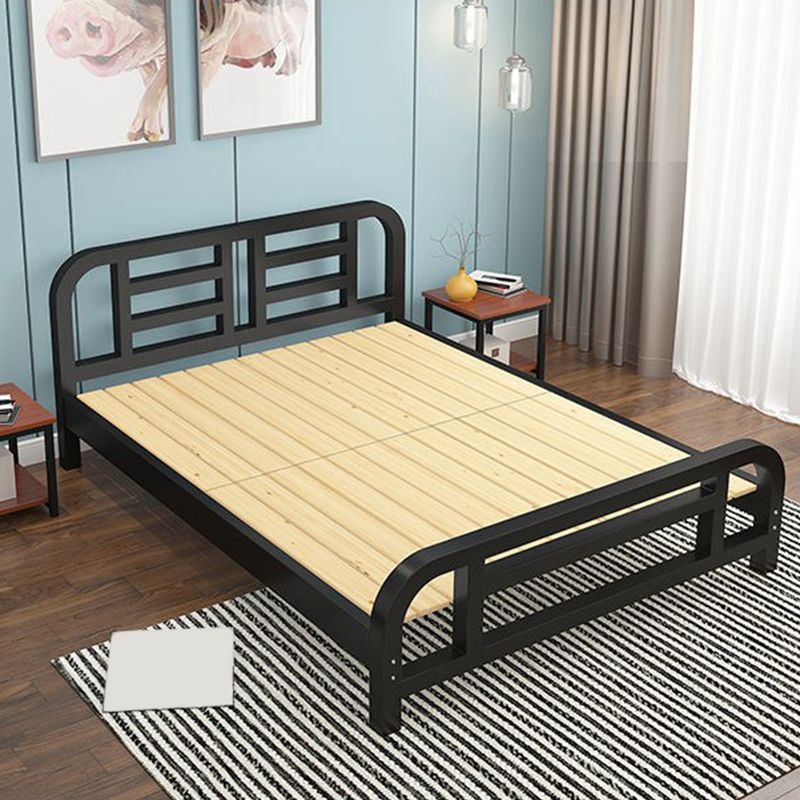 Glam Metallic Standard Bed with Open-Frame Headboard, 78 inch