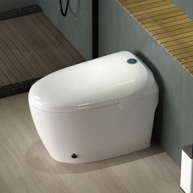 Contemporary Elongated Toilet Bowl White One Piece Toilet with Glazed Surface