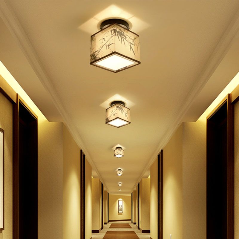 8 lange stoffen plafondlampen Chinese stijl inbouwverlichtingsarmaturen voor woonkamer