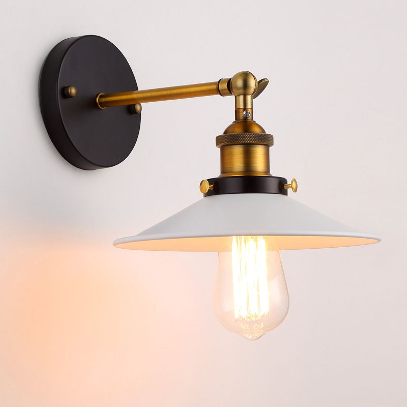 1-leichte Wandlampe für industrielle Stile mit Metalluntertasse Schatten 90 ° Verstellbarer Schwung Arm Leuchte für Coffeeshop-Restaurants