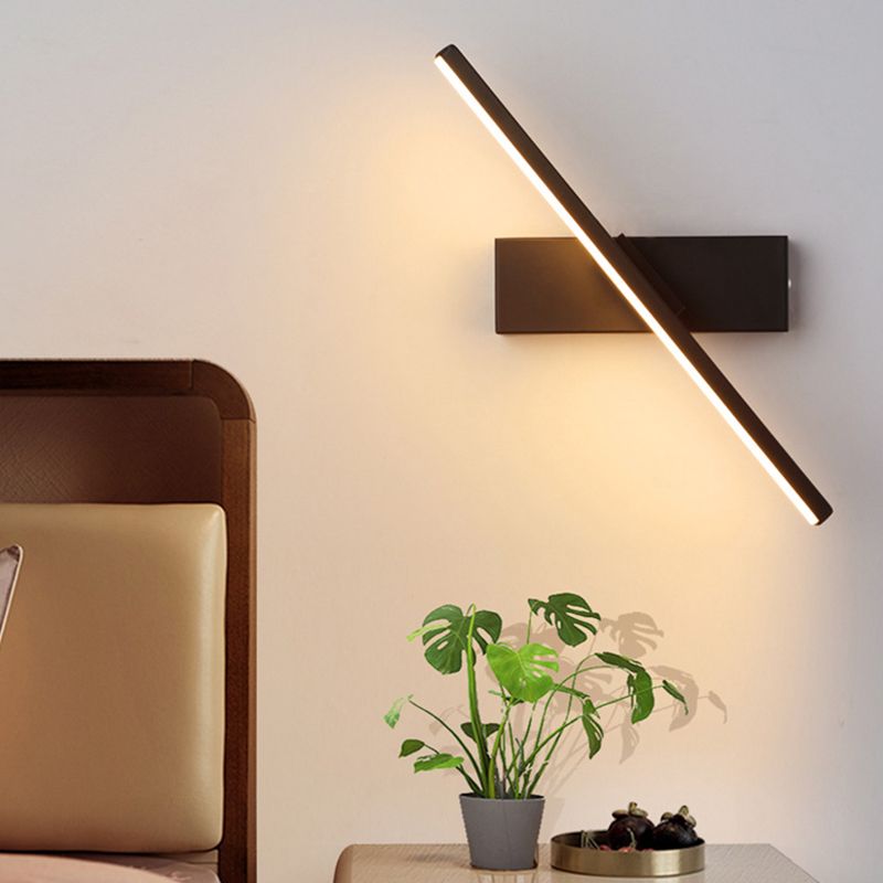 Lámpara de pared de minimalismo contemporáneo 330 ° Luz de línea LED de aluminio rotativo para dormitorio