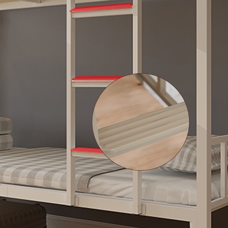 Contemporary Bunk Bed Iron Solid Color Bed With Headboard and Footboard
