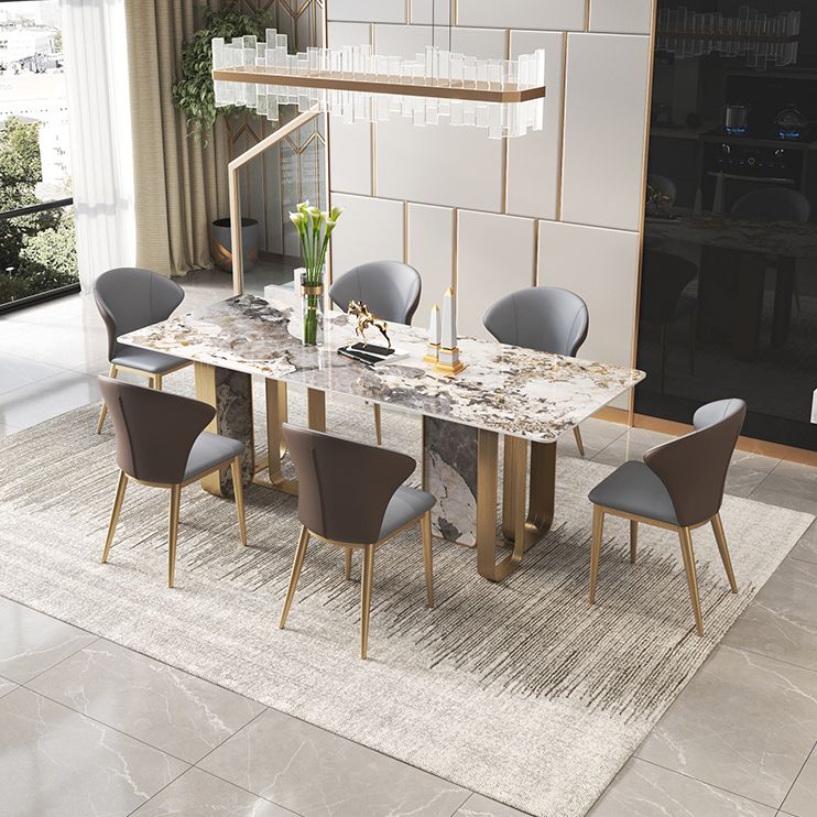 Scandinavian Style 1/3/4/5/6/7/8/9 Pieces Furniture Rectangle Sintered Stone Dining Set