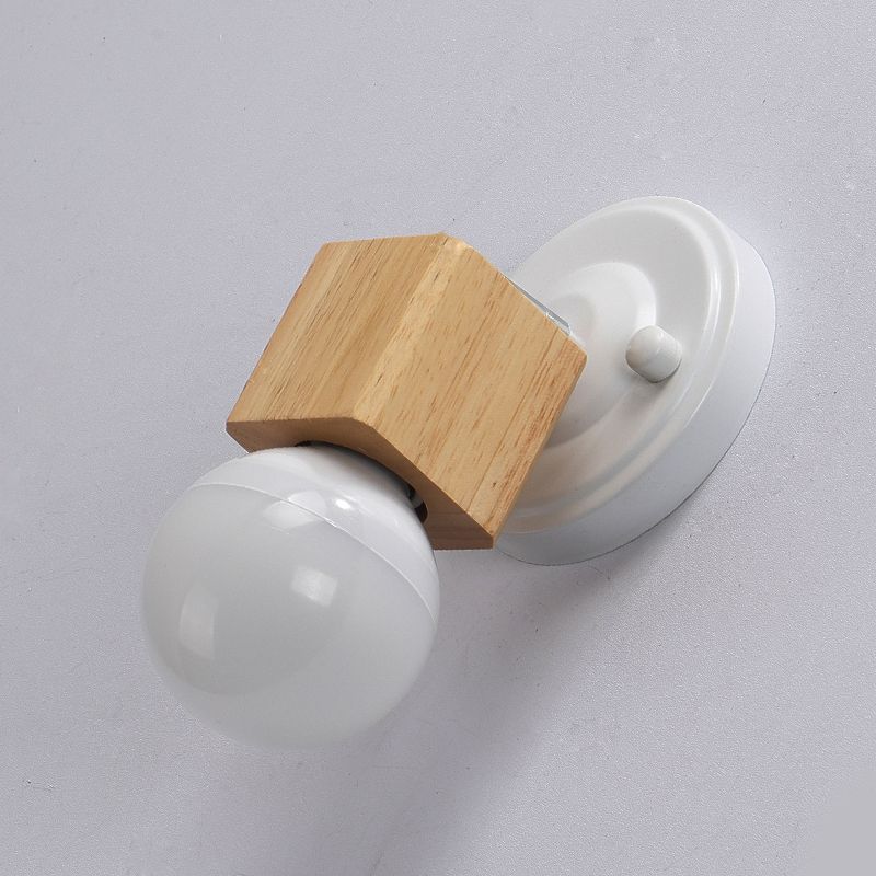 Modern Simple Wall Lamp Wooden Wall Vanity Lights for Powder Room Washroom