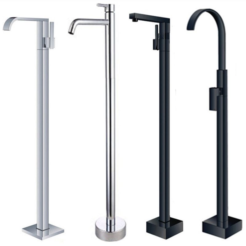 Modern Floor Mounted Freestanding Tub Filler Freestanding Copper High Arc Tub Filler Trim