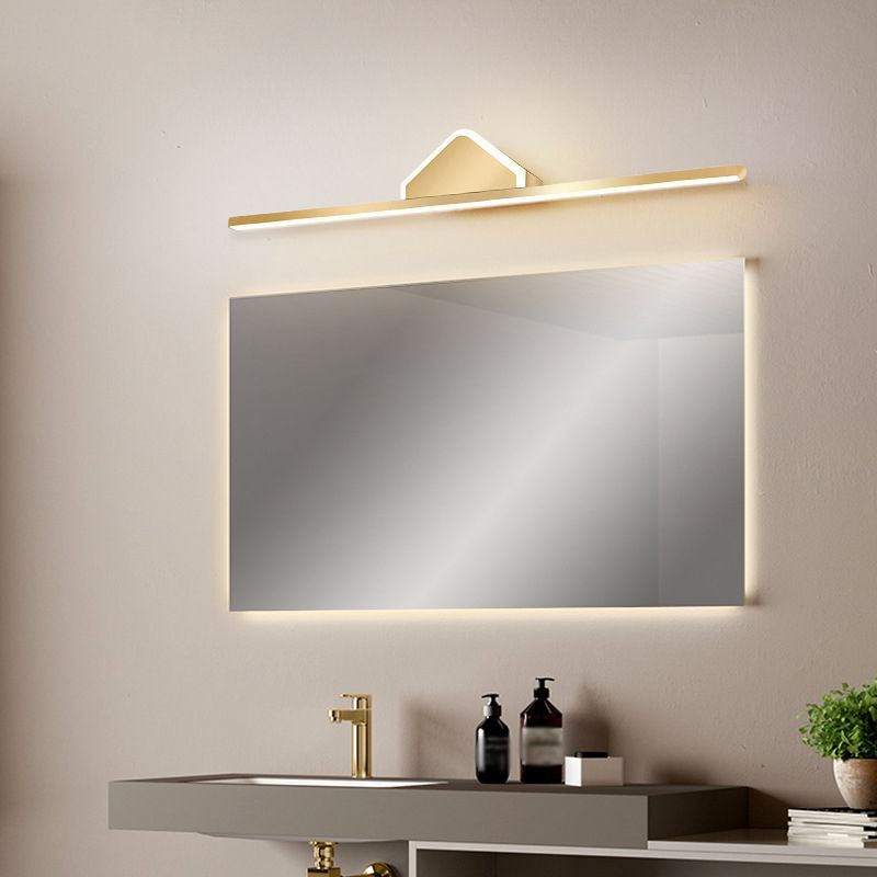 Metal Linear Wall Vanity Light Modern Style 1 Light Vanity Lighting Ideas in Gold