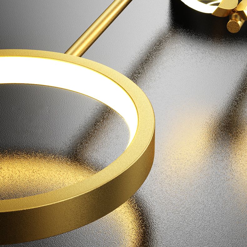 Runde Form 2 Lichter Metallwandbeleuchtung moderner Wandmontagebeleuchtung in Gold