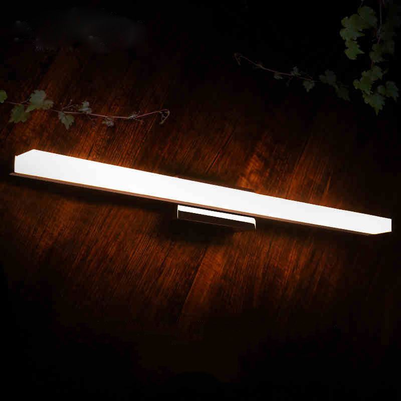 1-Light Linear Wall Sconce Modern Simple Style Mirror Wall Lighting in Silver