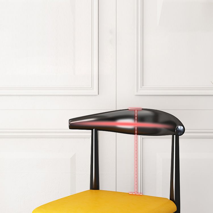 Nordic Style Dining Side Chairs Armless Chairs for Kitchen with Metal Legs (Set of 2)