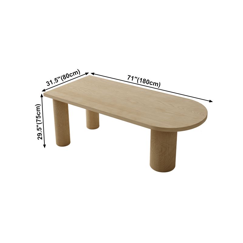 Modern Style Dining Table Brown Solid Wood Dining Table for Kitchen