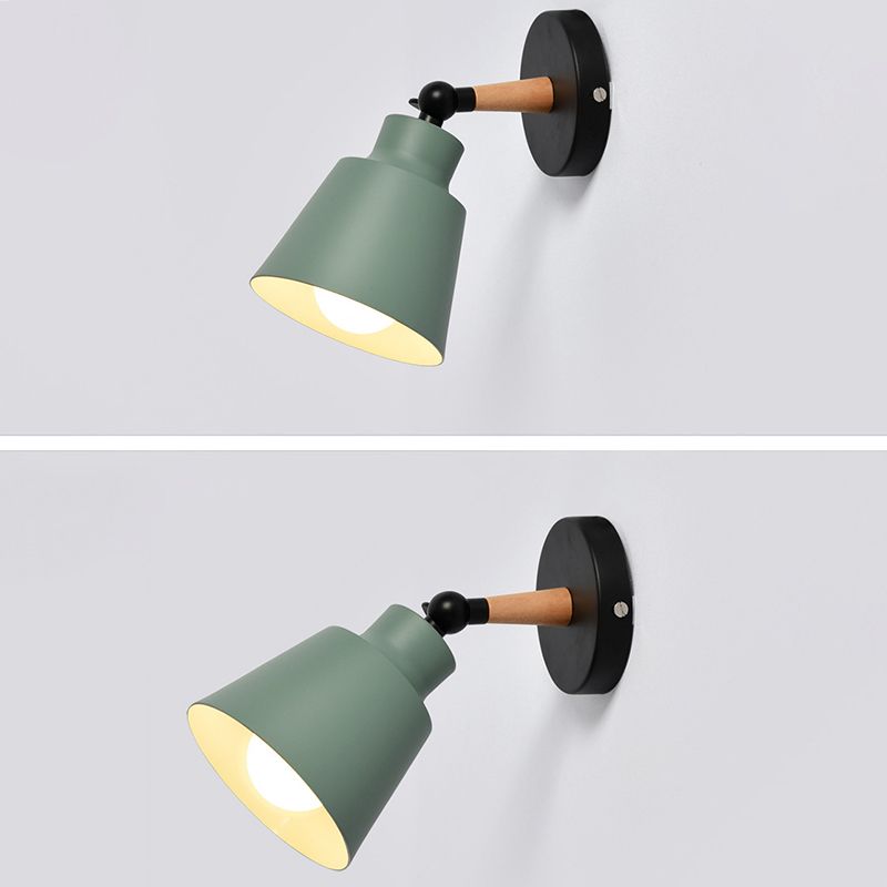 Metal Cone Shaped Sconce Light Fixture Nordic Style Wall Light Fixture for Bedroom