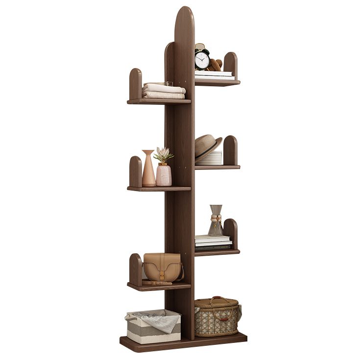 Modern Style Bookshelf Solid Wood Vertical Shelf Bookcase for Home