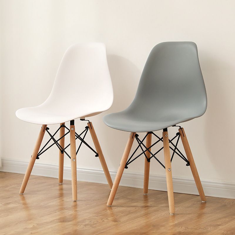 Sillas de cocina de estilo contemporáneo sillas laterales sin brazos con patas de madera
